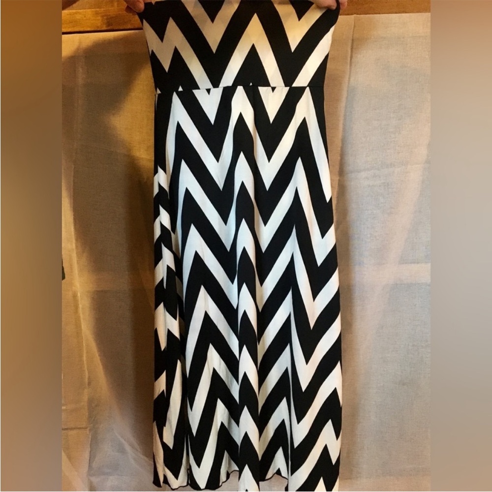 Chevron Black and White Maxi Dress